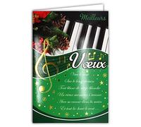 Afie Lotto di 10 biglietti identici per felice anno nuovo con 10 buste adatte al formato 12 x 17,5 cm, auguri d'inverno, festa di fine anno, Natale, Capodanno dicembre gennaio LOT10-61-4019-2 BA