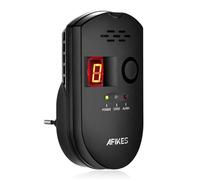 AFiKES - Rilevatori di gas, Allarme GPL/gas naturale/gas di città, con allarme acustico e display digitale a LED, monitor di metano e propano butano (Nero)