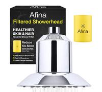 Afina A-01 - Soffione doccia con filtro ad alta pressione, riduce prurito secco, forfora, eczema e migliora notevolmente la condizione di pelle, capelli e unghie (cromato)