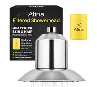 Afina Soffione doccia filtrato | Doccia ad alta pressione - Riduce prurito secco, forfora e eczema, migliorando pelle, capelli e unghie (nickel)