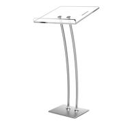 Afitdon Podio acrilico con base stabile e fessura per penne, nero pulpito con piattaforma di lettura in acrilico spesso 10 mm, supporto per podio per chiesa, conferenza, matrimonio, aula (16 x 24 x 45