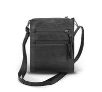 AfitLulu 4 tasche Borsa Tracolla Donna con Cerniera, Borsa Bauletto Crossbody Bags in Morbida Pelle PU, Piccola Borsetta con Tracolla Rimovibile e Regolabile per i Viaggi, il Lavoro (Nero)