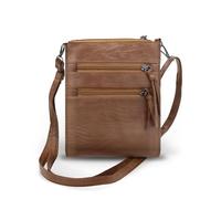 AfitLulu 4 tasche Borsa Tracolla Donna con Cerniera, Borsa Bauletto Crossbody Bags in Morbida Pelle PU, Piccola Borsetta con Tracolla Rimovibile e Regolabile per i Viaggi, il Lavoro (Marrone)