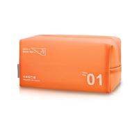 AfitLulu beauty case da donna e uomo, trousse impermeabile in PVC per il trucco da viaggio, trousse con maniglia portatile e cerniera per viaggi, nuoto, fitness, Colore: arancione.