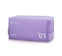 AfitLulu beauty case da donna e uomo, trousse impermeabile in PVC per il trucco da viaggio, trousse con maniglia portatile e cerniera per viaggi, nuoto, fitness, Lilla