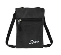 AfitLulu Borsa a Tracolla Piccola per Donna e Uomo con 2 Scomparti con Cerniera e Tracolla Regolabile, Borsello Tracollas in Nylon, Borsa a Spalla Adatta per l'uso Quotidiano e il Campeggio (Nero)