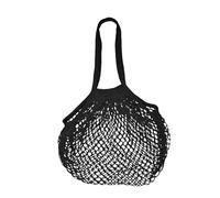 AfitLulu Borsa da spiaggia in rete da donna, borsa in rete di cotone, grande, riutilizzabile, borsa per la spesa, borsa da spiaggia con manico, borse a rete per shopping, viaggi, vacanze, Nero , Large