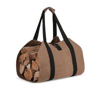 AfitLulu Borsa per Legna da Ardere in Tela Impermeabile, Tela Borsa per Tronchi Camino Sacca Pieghevole da Camino con Maniglie per Campeggio, Escursioni e Sopravvivenza Selvaggia (Marrone)