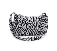 AfitLulu Borsa Tracolla Donna in Nylon con Cerniera, Borsetta Donna con Modello di Mucca e Strisce Zebra, Borsa a Spalla Piccola a Mezzaluna per Appuntamenti, Feste, Viaggi (Strisce Zebrate)