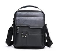 AfitLulu Borsello Uomo Pelle Borsa a Tracolla, 5 Tasche Business Borse Messenger con Tracolla Regolabile, Borsa a Spalla Satchel Sling Bags con Chiusura Lampo e Magnete (Nero)