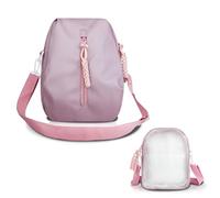 AfitLulu Borsetta Tracolla Donna Piccola, Trasparente Borsa Tracolla Borsa Bauletto con Doppie Tasche con Cerniera, Moda Borsa a Spalla Crossbody Bag on Tracolla Rimovibile e Regolabile (Rosa)