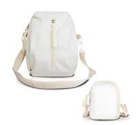 AfitLulu Borsetta Tracolla Donna Piccola, Trasparente Borsa Tracolla Borsa Bauletto con Doppie Tasche con Cerniera, Moda Borsa a Spalla Crossbody Bag on Tracolla Rimovibile e Regolabile (Bianco)