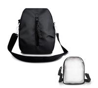 AfitLulu Borsetta Tracolla Donna Piccola, Trasparente Borsa Tracolla Borsa Bauletto con Doppie Tasche con Cerniera, Moda Borsa a Spalla Crossbody Bag on Tracolla Rimovibile e Regolabile (Nero)