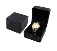 AfitLulu, scatola per orologi singola con cuscinetti rimovibili per uomo e donna, scatola di cuoio PU per la conservazione di orologi da polso, smartwatch (cuoio nero-A)