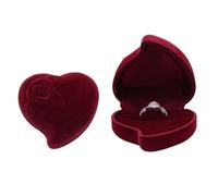 AfitLulu Velluto Scatola per Anelli Lusso a Forma di Cuore Portagioie, Alla Moda Scatola per Anelli Gioielli Anello Scatola di Stoccaggio Scatola Regalo Per il Matrimonio Il Fidanzamento (Rosso)