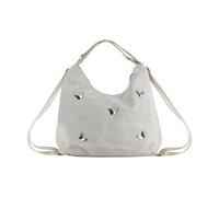 AfitLulu Zaino da Donna a Tracolla Dual-use con Cinghie Regolabili, Borsa a Tracolla con Cerniera e Papillon, Elegante Zaino da Viaggio per il Lavoro Quotidiano (Bianco)