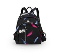 AfitLulu Zaino da donna piccolo a 3 strati con chiusura lampo, borsa per la scuola da donna con cinghie regolabili e maniglie, elegante zaino da donna con foro per cuffie, Molla., 35*21*11cm, Casual