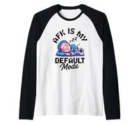 AFK Default Mode Calm Gamer Pixel Design Maglia con Maniche Raglan