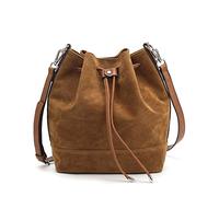 AFKOMST, borsa a secchiello da donna, leggera, grande e morbida, a tracolla, con 2 tracolle, Marrone 1, L,