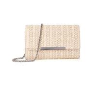 AFKOMST Clutch-Geldbörsen für Frauen, kleine Crossbody-Taschen und Sommer-Stroh-Strandhandtaschen mit Crossbody-Kettenriemen, Beige-Stroh