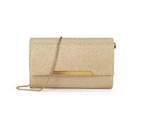 AFKOMST Pochette piccole per le donne Borse a tracolla estive e borse da polso in paglia con cinturino a catena, Oro, Small