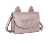 AFKOMST Portafogli carini per ragazze adolescenti, piccola borsa a tracolla e borse, regalo con tema gatto per bambini, Rosa, Piccolo