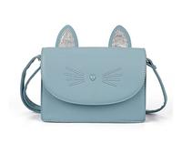 AFKOMST Portafogli carini per ragazze adolescenti, piccola borsa a tracolla e borse, regalo con tema gatto per bambini, Blu, Piccolo