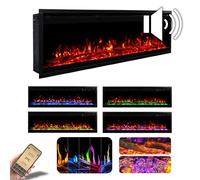 Caminetto Elettrici da Incasso AFLAMO Royal Pro 160, LED con Audio, Controllo Smart Alexa, 160x38x16 cm, Nero