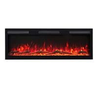 AFLAMO Majestic Pro- Camino elettrico da parete/incasso, tecnologia LED, effetto fiamma realistica, funzione riscaldamento.… (153x45x13)