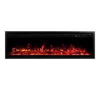 AFLAMO Majestic Pro- Camino elettrico da parete/incasso, tecnologia LED, effetto fiamma realistica, funzione riscaldamento.… (127x45x13)