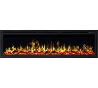 AFLAMO ROYAL Caminetto elettrico, camino elettrico da parete (750 W o 1500 W) con simulazione a LED di 15 cm di profondità. (152x43x15)