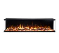 AFLAMO Unique- Camino Elettrico da Incasso/Parete/Effetto Fiamma Realistico/Tronchi di Ceramica/Funzione Riscaldamento/Tecnologia LED (107x43x20)