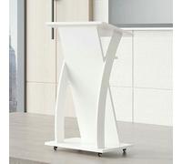 AFLEPCBRQ Leggio Mobile da Podio con Ruote - Leggio da Pavimento in Legno Massello, Pulpito Portatile Multifunzione per Discorsi, Ricevimento di Benvenuto, Eventi