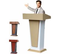 AFLEPCBRQ Podio in Legno con Ruote E Serratura con Contenitore - Leggio Versatile per Chiesa, Ufficio, Scuola, Conferenze, Ristoranti E Sale Riunioni