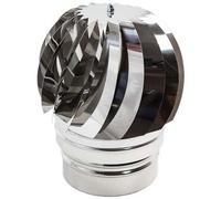 Fumaiolo radiante eolico inox base tonda innesto M maschio da 300mm