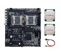 Aflytep Scheda madre doppia presa X99 LGA2011-3 doppia CPU supporta memoria RECC DDR4 con 2XE5 2609 V3 CPU + cavo di commutazione