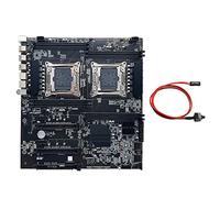 Aflytep Scheda madre Mini X99 a doppia presa con cavo di commutazione LGA2011-3 Doppia CPU DDR4 Slot Memoria 8XSATA2.0 NVME M.2 Scheda Madre