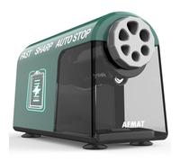 AFMAT Temperamatite automatico con scatola, 6 fori Auto Stop Ricaricabile Desktop Temperamatite Elettrico Robusto per matita grande 6 - 11 mm, punta affilata, insegnante di artisti per bambini, verde