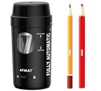 AFMAT Temperamatite completamente automatico con contenitore, temperamatite portatile ricaricabile da scrivania per matite colorate da 7-8 mm, temperamatite a mani libere, per bambini, artisti, casa