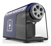 AFMAT Temperamatite elettrico automatico con contenitore per matite colorate (6-11 mm), extra affilato, resistente, ricaricabile, per penne spesse e sottili, per casa, scuola, blu