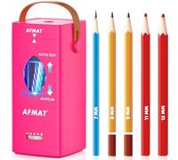 AFMAT Temperamatite elettrico automatico, ricaricabile, per matite da 6,5-12 mm, con manico per il trasporto, per insegnanti, artisti, scuola, aula, uso domestico, rosa, PSC7