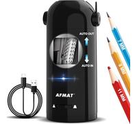 AFMAT Temperamatite elettrico completamente automatico per matite colorate da 7 a 11,5 mm, auto in entrata e uscita, ricaricabile a mani libere, con contenitore per scuola, casa, aula, funzionamento a