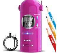AFMAT Temperamatite elettrico completamente automatico per matite colorate da 7 a 11,5 mm, con inserimento e spegnimento automatico, ricaricabile a mani libere, con contenitore per scuola, casa, aula