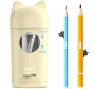 AFMAT Temperamatite elettrico con contenitore, grazioso temperamatite con orecchie di gatto, completamente automatico e ricaricabile, ingresso automatico per matite φ7-8 mm, regalo per bambini