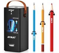 AFMAT Temperamatite Elettrico con Maniglia di Trasporto,Temperino Automatico per Matite Spesse 6,5-12 mm, Pulsante Regolabile,Batteria 2500 mAh, Temperino Portatile per Scuola,Lavoro,Ufficio,Nero PSC7