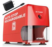 AFMAT Temperamatite elettrico per classe, senza fili e ricaricabile, resistente temperamatite per matite colorate n. 2 da 6-11 mm, oltre 10 km, arresto automatico, affilatura rapida 2s, alimentato a