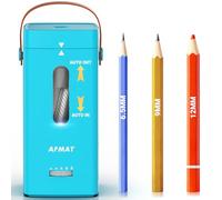 AFMAT Temperamatite elettrico, temperamatite completamente automatico, rapido e senza mani per Jumbo e matite colorate (6,5 - 12 mm), portatile per casa, aule, ufficio, blu ciano, PSC6