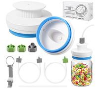 afontoto Kit sigillante per barattoli Mason Jar aggiornato, sigillante sottovuoto manuale, compatibile con FoodSaver e altre marche, per barattoli a bocca larga e normale, in ABS nero