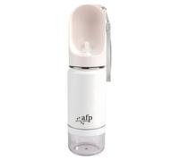 AFP 2-In-1 Bottiglia D'Acqua Per Cani, 414 Ml, Antifuga, Ciotola Da Bere, Bianca