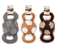 AFP Lambswool Handle Soccer Ball - Giocattolo per cani marrone, marrone chiaro, grigio